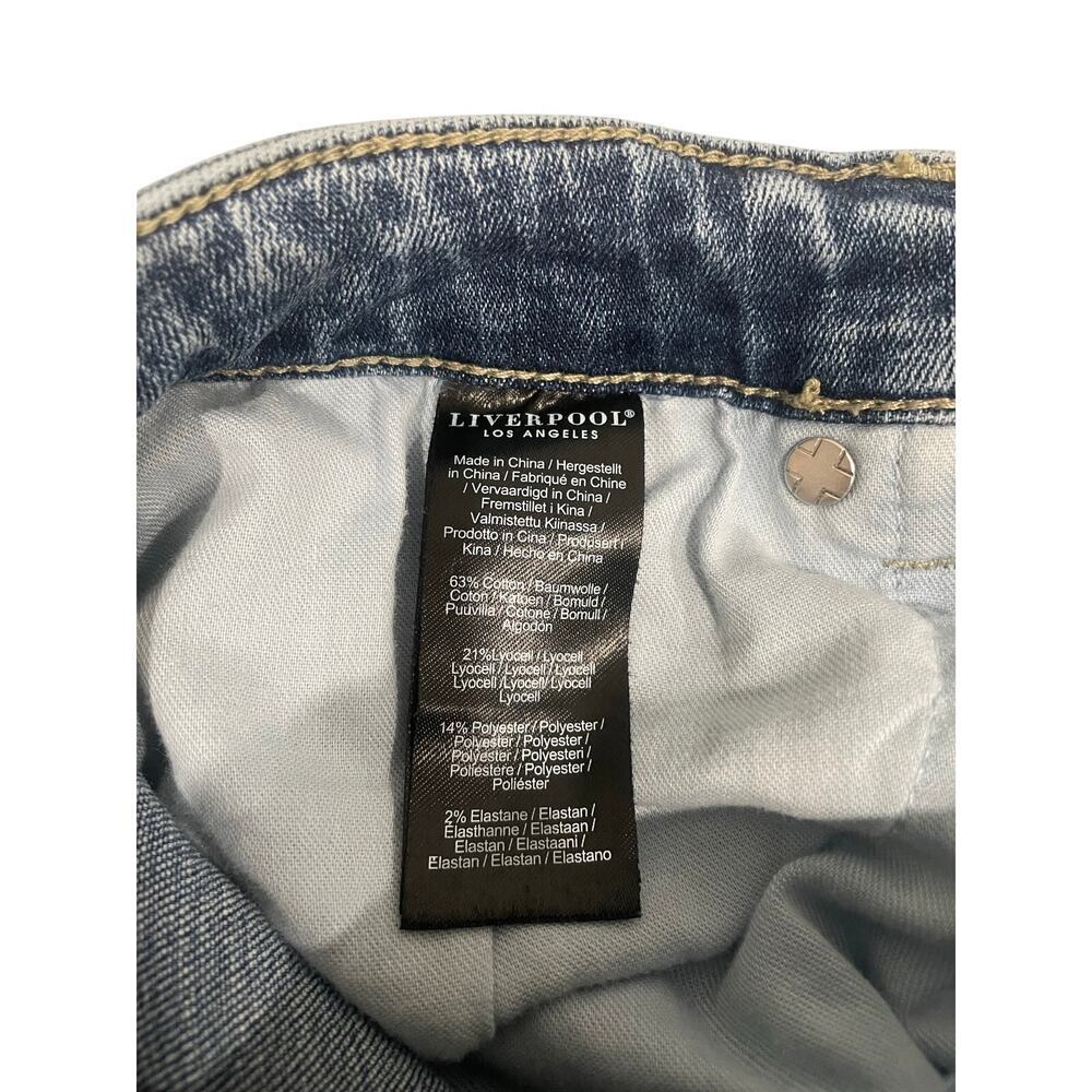 Liverpool Petite Wide Leg High Rise Stretch Medium Wash Denim Jeans Size 28P - Picture 3 of 7